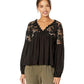 Top de renda Lina feminino Free People, preto, tamanho grande