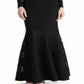 Vestido formal Ralph Lauren feminino com sobrepeliz de renda e sobrepeliz Clevella, preto, tamanho 14