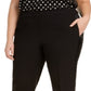 Calça feminina Bar III Trendy Plus Tuxedo com listras de cetim e perna reta, preta, tamanho 14W