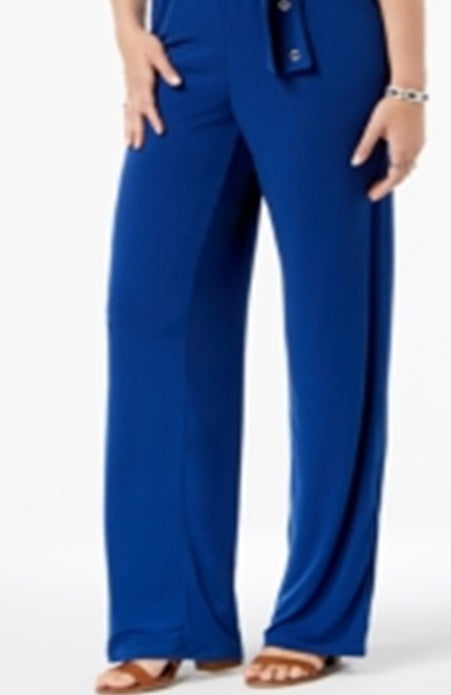 Macacão Ny Collection Petite com cinto e ilhós azul tamanho Petit XL