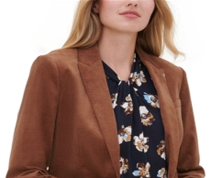 Tommy Hilfiger Veludo cotelê blazer de um botão marrom tamanho 0