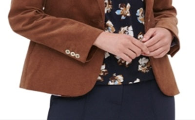 Tommy Hilfiger Veludo cotelê blazer de um botão marrom tamanho 0