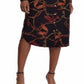 Vestido-camisa longo estampado com gola alta e punho Ralph Lauren feminino, preto, tamanho pequeno