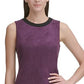 Vestido tubinho assimétrico de camurça sintética feminino Tommy Hilfiger, roxo, tamanho 4