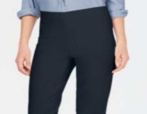 Calça feminina Charter Club, curta, com elástico, azul, tamanho 12, pequena