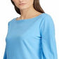 Blusa Ralph Lauren Feminina Manga 3/4 Gola Joia Azul Tamanho Grande