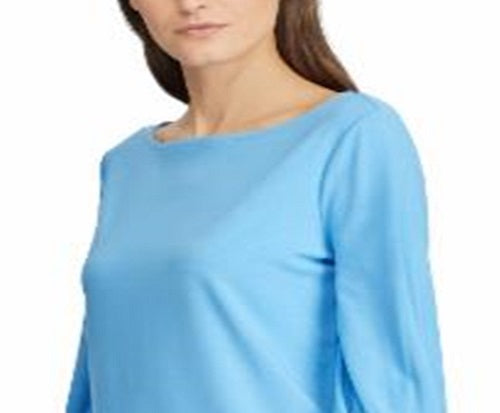 Blusa Ralph Lauren Feminina Manga 3/4 Gola Joia Azul Tamanho Grande