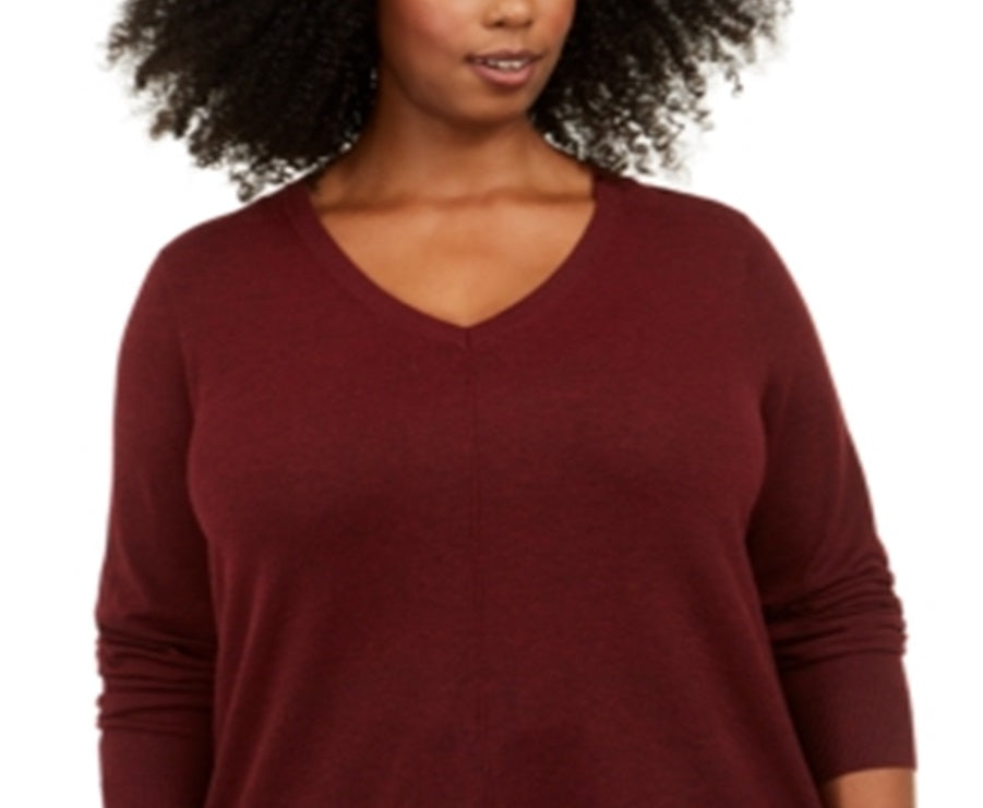 Karen Scott Suéter Feminino Gola V Vermelho Tamanho 1X