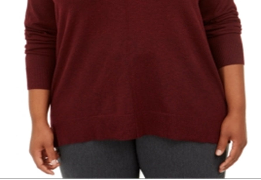 Karen Scott Suéter Feminino Gola V Vermelho Tamanho 1X