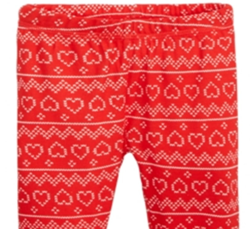 Calça jogger de algodão com estampa Fair Isle da First Impressions para bebês meninas, vermelha, tamanho 0 a 3 meses