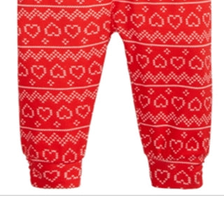 Calça jogger de algodão com estampa Fair Isle da First Impressions para bebês meninas, vermelha, tamanho 0 a 3 meses