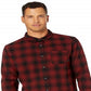 Camisa xadrez masculina Quiksilver de manga comprida com botões, vermelha, tamanho grande