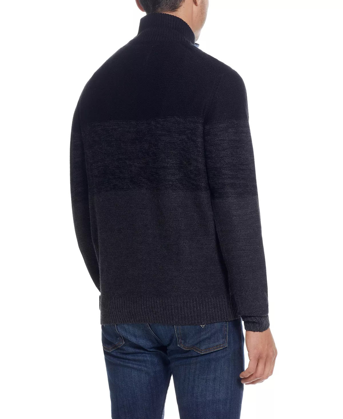 Suéter masculino vintage à prova de intempéries com botões militares e gola alta, preto, tamanho grande