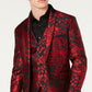 Blazer masculino slim fit com estampa animal da INC International Concepts, vermelho, tamanho extrapequeno
