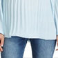 Blusa Ralph Lauren Feminina Plissada com Amarração no Decote Azul Tamanho Médio