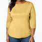 Blusa feminina Charter Club manga 3/4 amarela tamanho pequeno