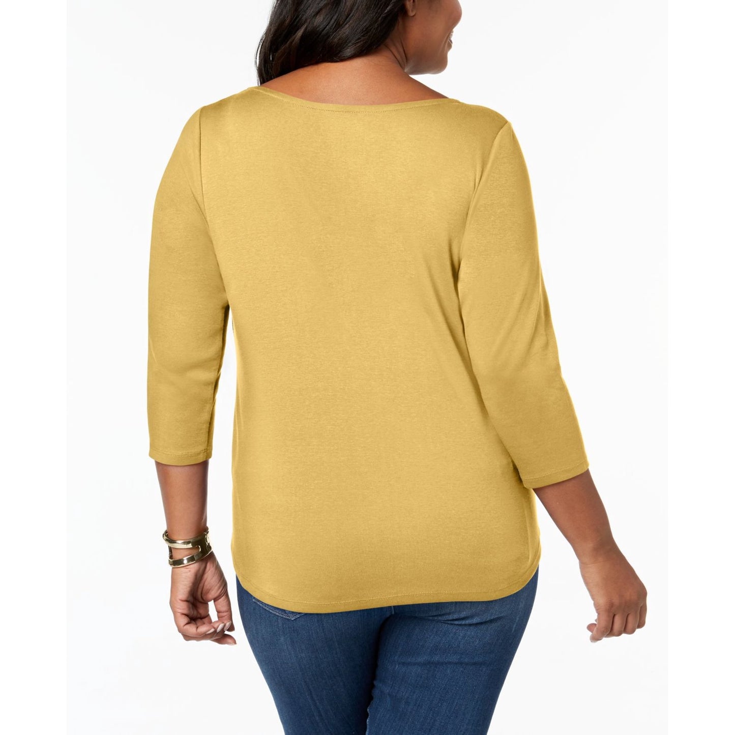 Blusa feminina Charter Club manga 3/4 amarela tamanho pequeno