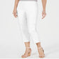 Calça Capri Feminina JM Collection com Botões e Barra Branca Tamanho Pequeno
