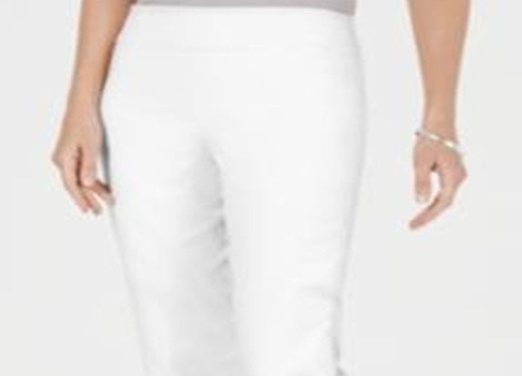 Calça Capri Feminina JM Collection com Botões e Barra Branca Tamanho Pequeno