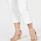 Calça Capri Feminina JM Collection com Botões e Barra Branca Tamanho Pequeno