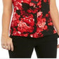Blusa Calvin Klein Feminina Multicolorida Manga Curta Floral Vermelha Tamanho X-G