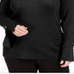 JM Collection Suéter feminino plus size com detalhes em ilhós, preto, tamanho 3X