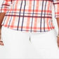 Charter Club Feminino Algodão Petite Laid Gola Canoa Top Coral Tamanho Petite S