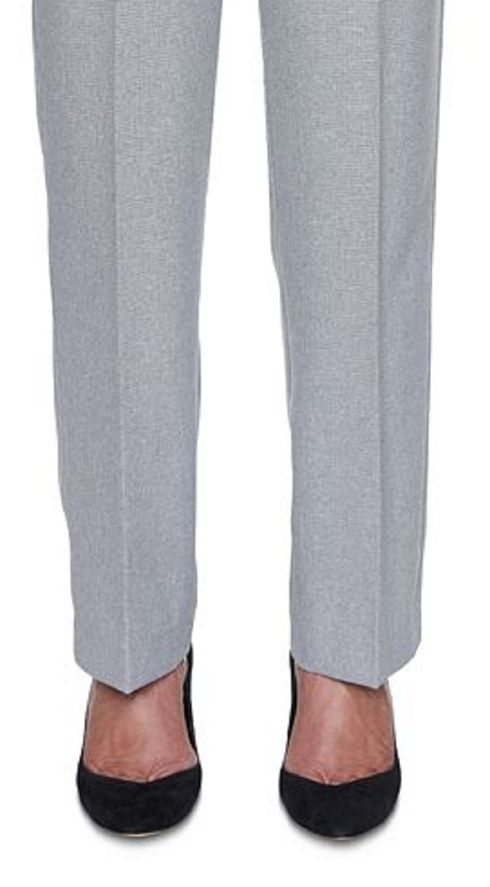 Calça feminina Alfred Dunner Riverside Drive cinza tamanho 10 Petite