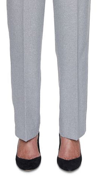 Calça feminina Alfred Dunner Riverside Drive cinza tamanho 10 Petite