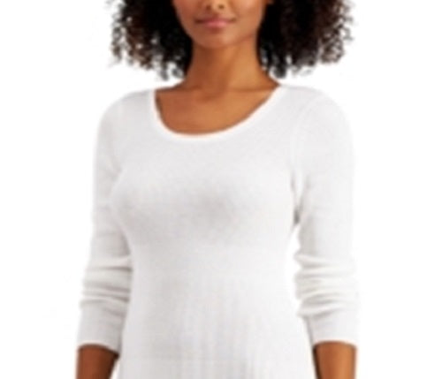 Vestido suéter canelado feminino Style &amp; Co, branco, tamanho grande