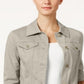 Jaqueta jeans feminina Charter Club marrom tamanho grande
