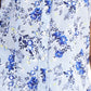 Camisa de algodão feminina Karen Scott Tuscan Garden, azul, tamanho pequeno, extragrande