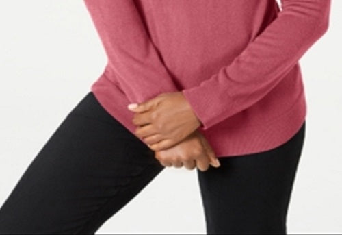 Blusa feminina Karen Scott com nervuras e manga comprida, gola alta, rosa, tamanho pequeno, extragrande