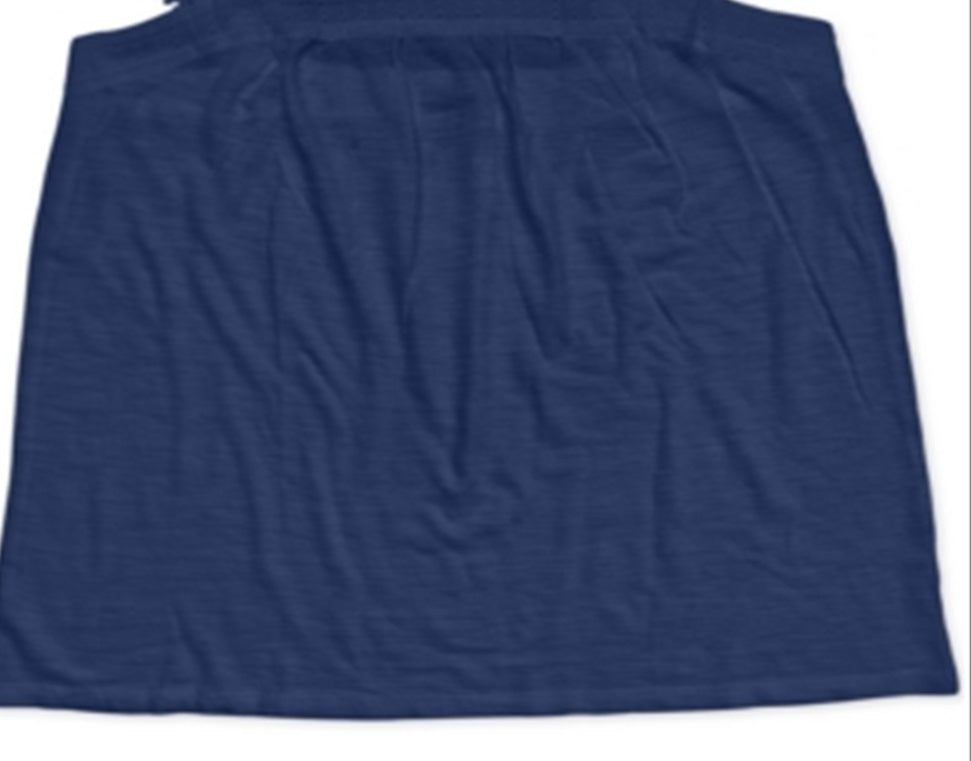 Regata feminina estilo &amp; co plus size com babados, azul, tamanho 1X