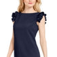 Vestido feminino Vince Camuto com babados no ombro, azul, tamanho 6