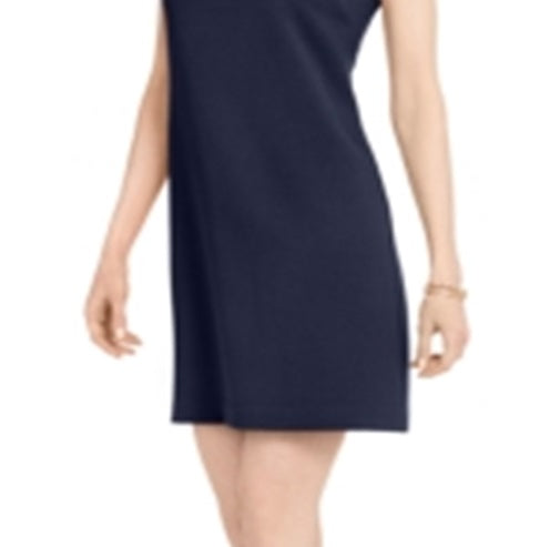 Vestido feminino Vince Camuto com babados no ombro, azul, tamanho 6