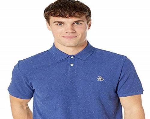 Camisa polo masculina original Penguin Donegal Daddy Regular Fit Piquet Azul Tamanho X-G