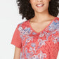 Camiseta feminina com estampa gráfica Style &amp; Co, vermelha, tamanho pequeno grande
