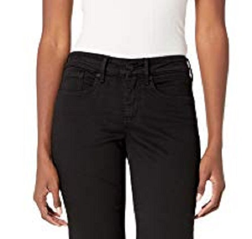 Calça jeans curta reta Marilyn feminina NYDJ, preta, tamanho 16