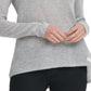 Suéter feminino DKNY com decote canoa alto e baixo, cinza, tamanho extragrande