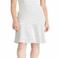 Vestido Ralph Lauren Feminino Manga Curta Comprimento Joelho Flare Branco Tamanho 16