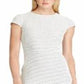 Vestido Ralph Lauren Feminino Manga Curta Comprimento Joelho Flare Branco Tamanho 16