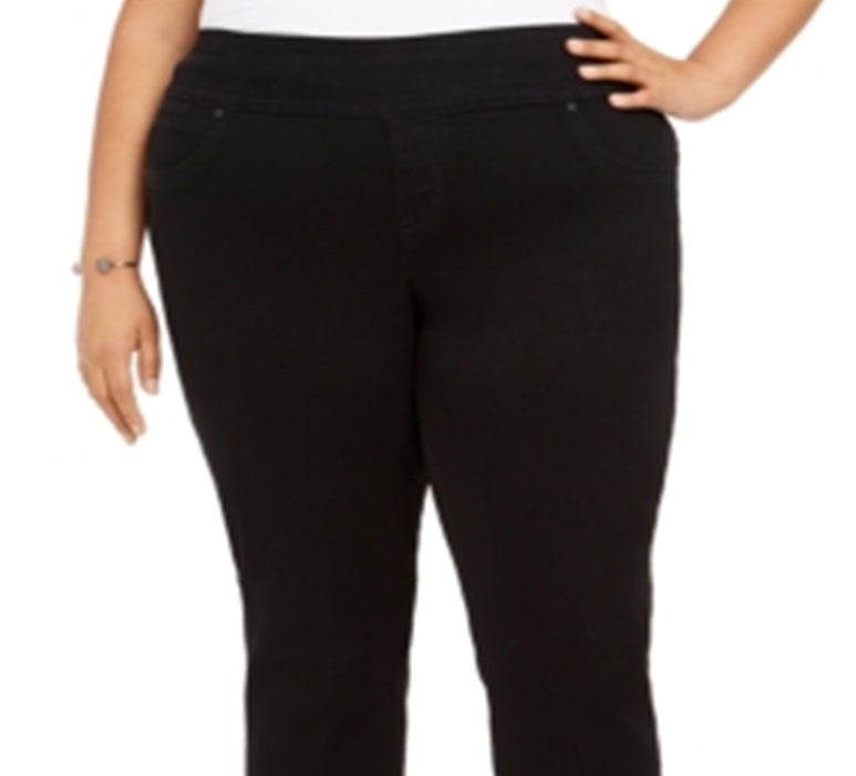 Jeans feminino estilo &amp; co plus size Ella Bootcut preto tamanho 14W