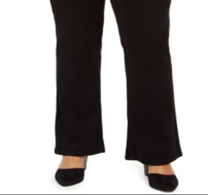Jeans feminino estilo &amp; co plus size Ella Bootcut preto tamanho 14W