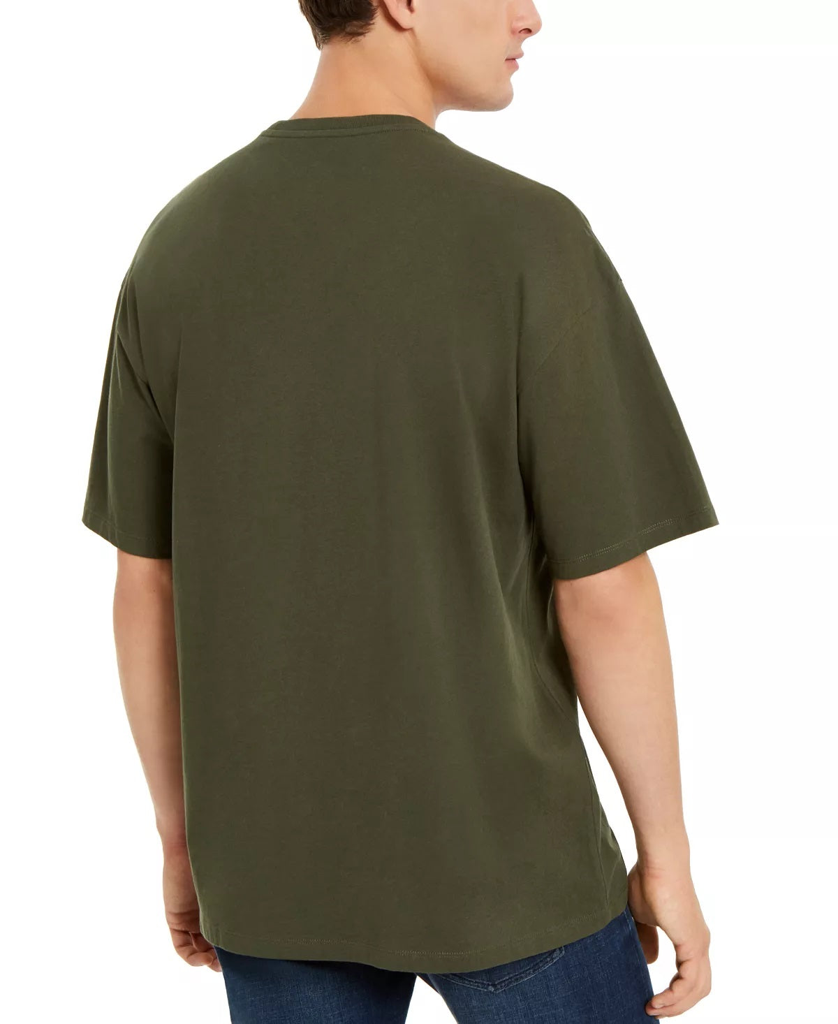 Camiseta masculina com logo e despertador digital AX Armani Exchange, verde, tamanho grande