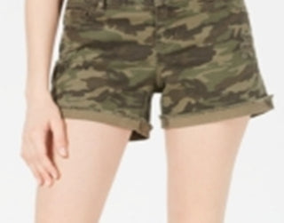 Shorts MIDI jeans desgastado com punho camuflado Vanilla Star Junior, verde, tamanho 3