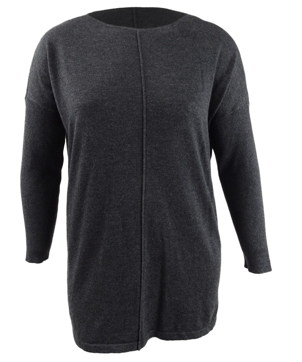 Túnica feminina plus size com costura Style &amp; Co, Create Charcoal Heather, tamanho 4X