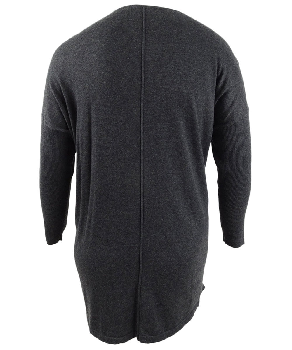 Túnica feminina plus size com costura Style &amp; Co, Create Charcoal Heather, tamanho 4X