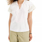 Blusa feminina de mangas esvoaçantes Style &amp; Co, branca, tamanho 2XL