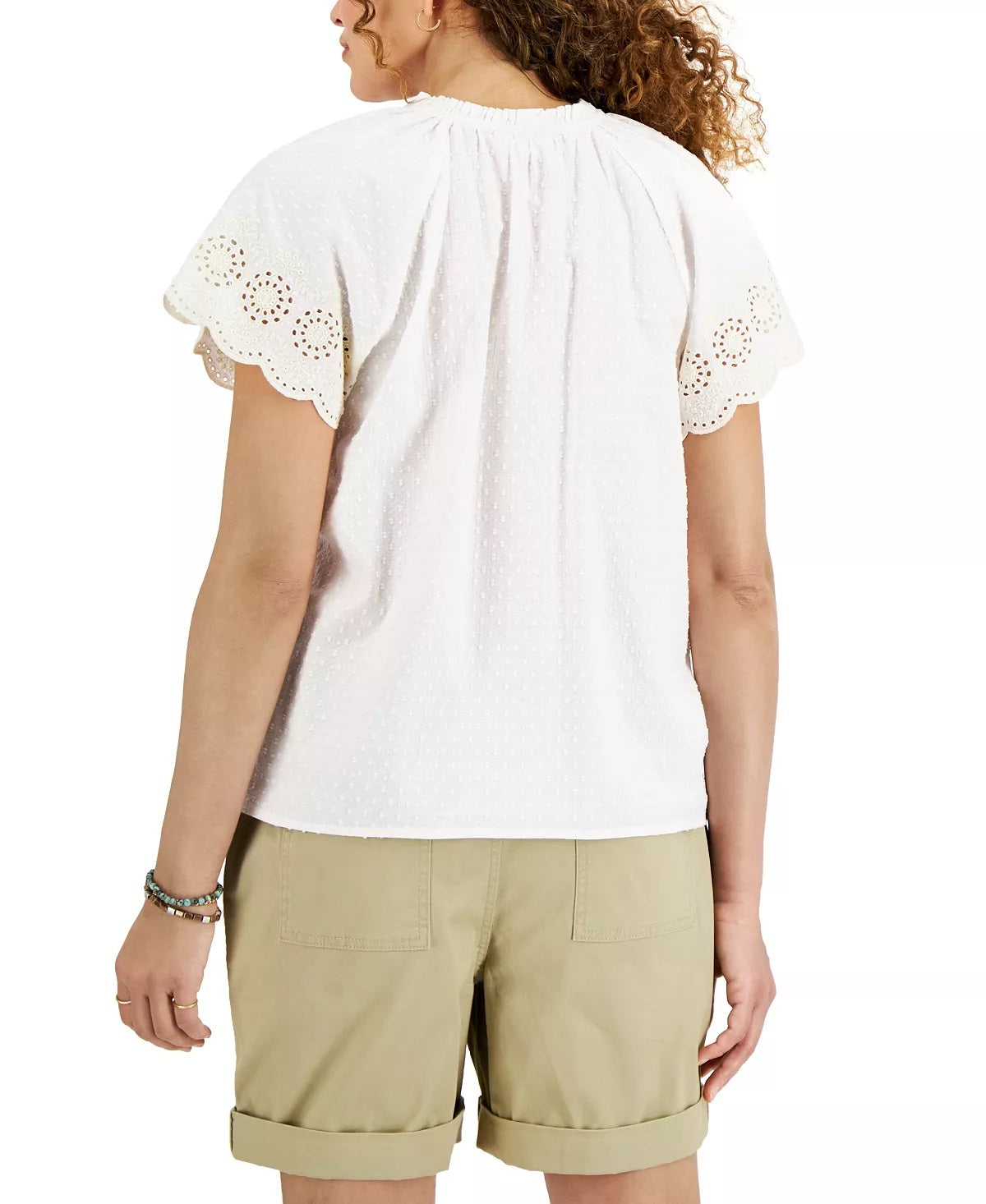 Blusa feminina de mangas esvoaçantes Style &amp; Co, branca, tamanho 2XL